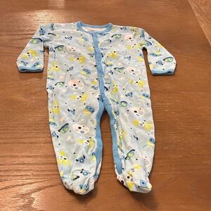 Adorable Blue and Yellow Kids Footie Pajamas